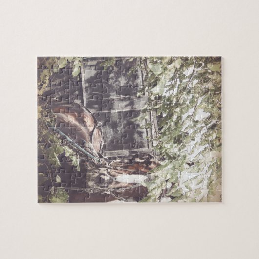 Amish Horse and Buggy in the Shade Legpuzzel (Horizontaal)