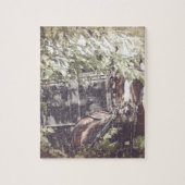 Amish Horse and Buggy in the Shade Legpuzzel (Verticaal)