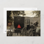 Amish Horse and Buggy Sepia Briefkaart Digital Art (Voorkant / Achterkant)
