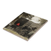 Amish Horse and Buggy Sepia Briefkaart Digital Art Tegeltje (Zijkant)