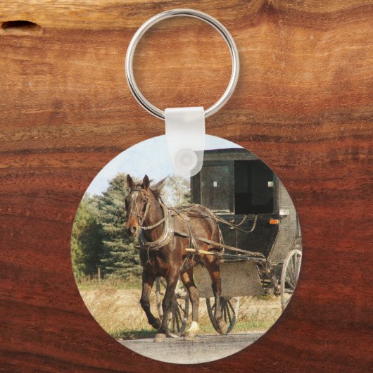 Amish Horse and Buggy Sleutelhanger (Voorkant)