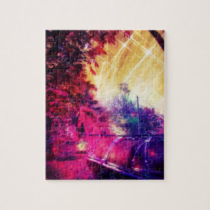 Amish Horse and Buggy Trippy Colorful Digital Art Legpuzzel