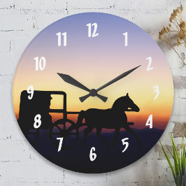 Amish Horse and Buggy Wall Clock Grote Klok