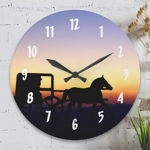 Amish Horse and Buggy Wall Clock Grote Klok