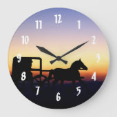 Amish Horse and Buggy Wall Clock Grote Klok (Voorkant)