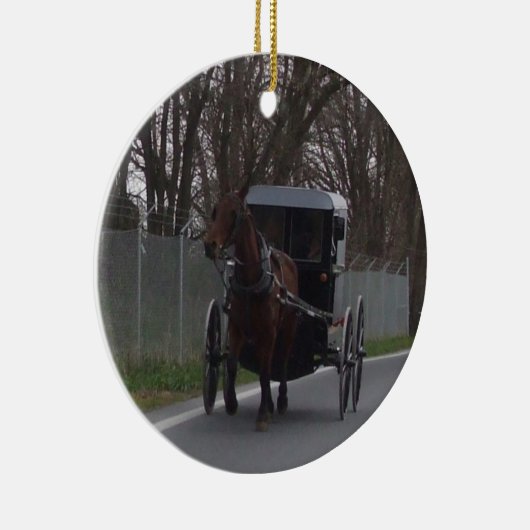 Amish Horse & Buggy Ornament (Rechts)