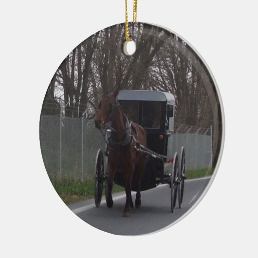 Amish Horse & Buggy Ornament (Links)