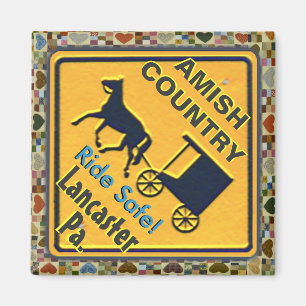 Amish Horse & Buggy Ride Safe, Magnet! Magneet