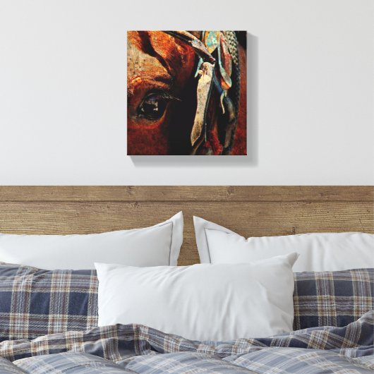 Amish Horse Grunge Canvas Afdruk (Insitu (Slaapkamer))