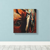 Amish Horse Grunge Canvas Afdruk (Insitu (Houten vloer))