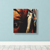 Amish Horse Grunge Canvas Afdruk (Insitu (Houten vloer))