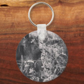 Amish Horse in Black and White Grunge Sleutelhanger (Voorkant)