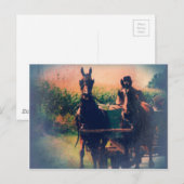 Amish Horse Team Briefkaart (Voorkant / Achterkant)
