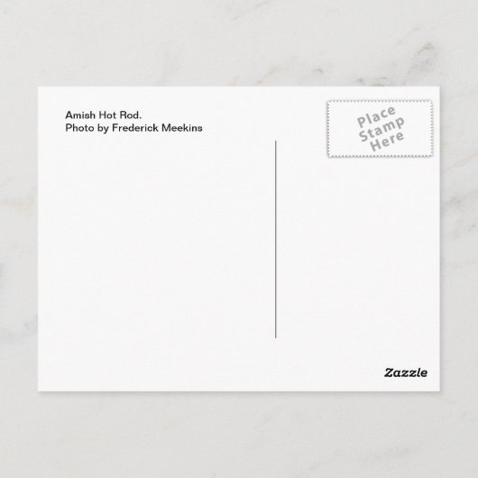 Amish Hot Rod Briefkaart (Achterkant)