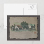 Amish House en Barn Briefkaart (Voorkant / Achterkant)