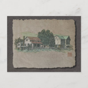 Amish House en Barn Briefkaart