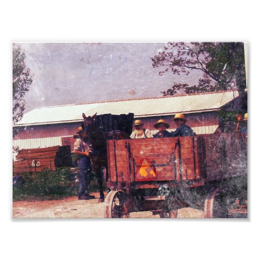 Amish Jongen Zwaait Foto Afdruk (Voorkant)