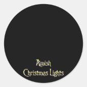 Amish kerstlampjes ronde sticker (Voorkant)