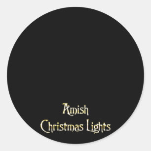 Amish kerstlampjes ronde sticker