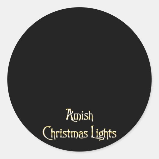 Amish kerstlampjes ronde sticker (Voorkant)