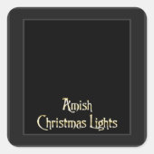 Amish kerstlampjes vierkante sticker (Voorkant)