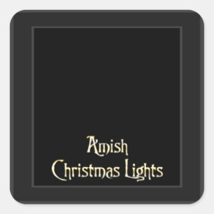 Amish kerstlampjes vierkante sticker