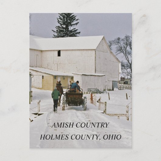 AMISH LAND, PROVINCIE HOLMES. Het briefkaart van (Voorkant)
