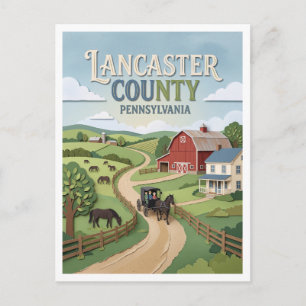 Amish landbouwgrond nabij Strasburg Pennsylvania Briefkaart