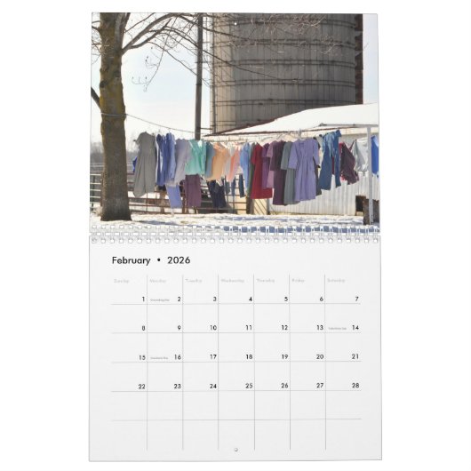 AMISH LAUNDRY 2017 KALENDER (Feb 2026)
