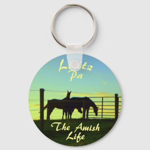 Amish Life, Lititz Horses Ketchain Sleutelhanger