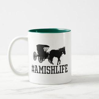 Amish Life - Paard en Buggy Amishlife Tweekleurige Koffiemok
