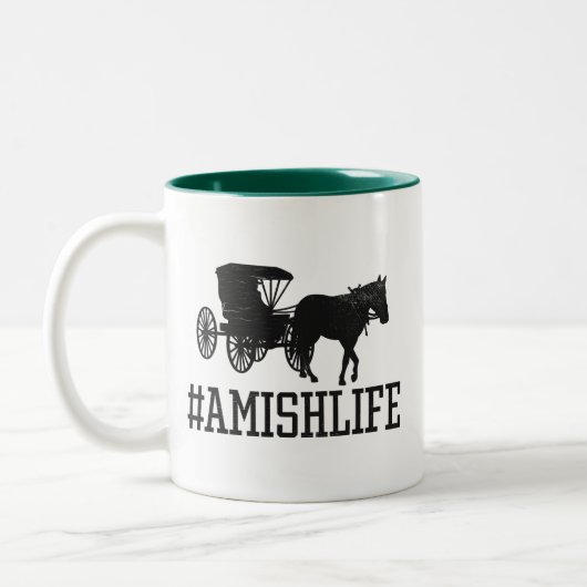 Amish Life - Paard en Buggy Amishlife Tweekleurige Koffiemok (Links)