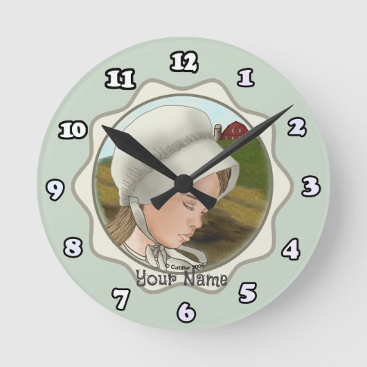 Amish Meisje Hoedje Ronde Klok (Voorkant)