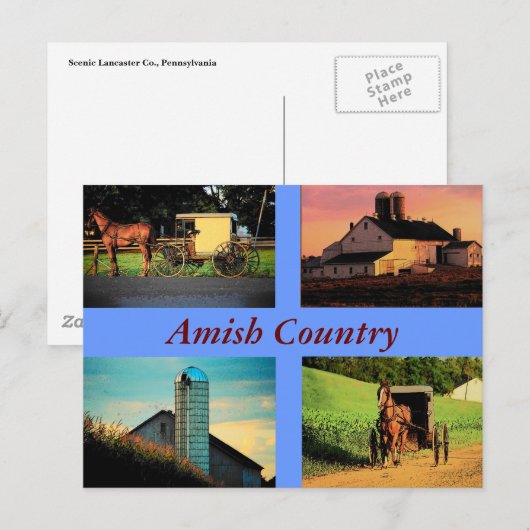 Amish Montage Briefkaart (Voorkant / Achterkant)