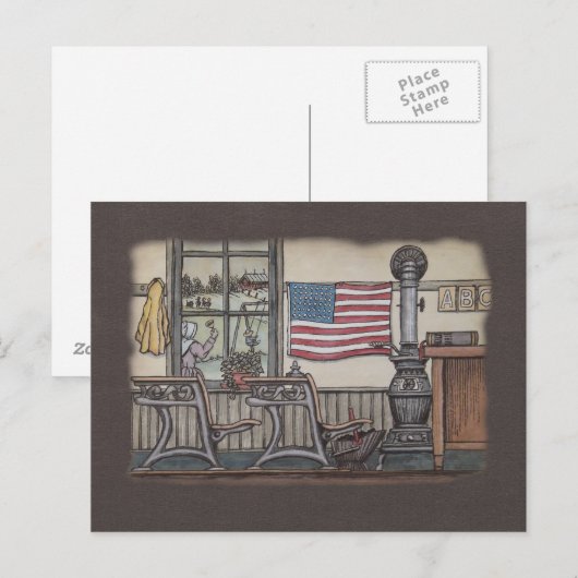 Amish One Room Briefkaart (Voorkant / Achterkant)