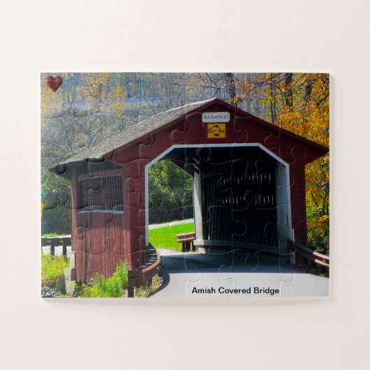Amish Overdekte Brug Legpuzzel (Horizontaal)