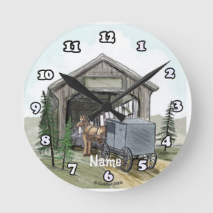 Amish Overdekte Brug Ronde Klok
