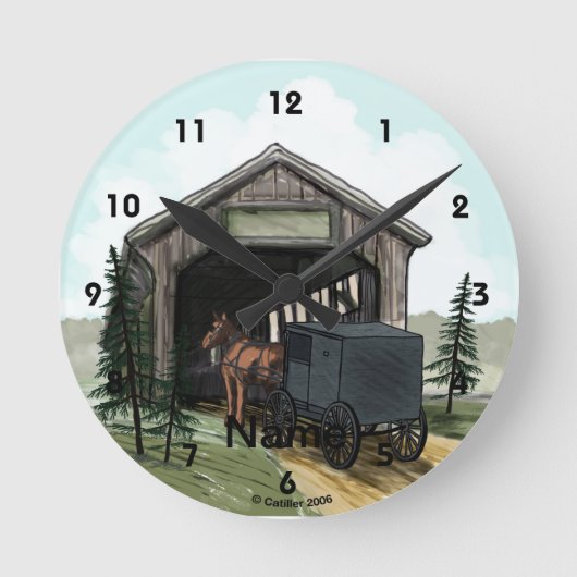 Amish Overdekte Brug Ronde Klok (Voorkant)
