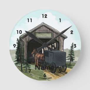 Amish Overdekte Brug Ronde Klok
