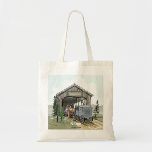 Amish Overdekte Brug Tote Tas (Voorkant)