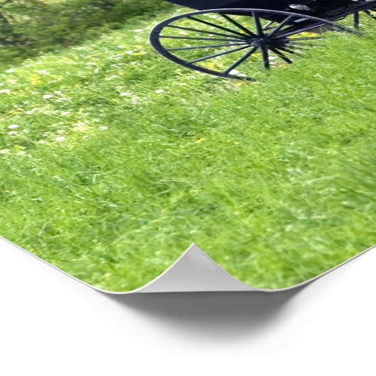 Amish paard en buggy bij Berlijn, Ohio. Poster (Hoek)