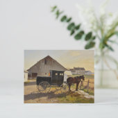 Amish paard-en-buggy-schilderij briefkaart (Staand voorkant)