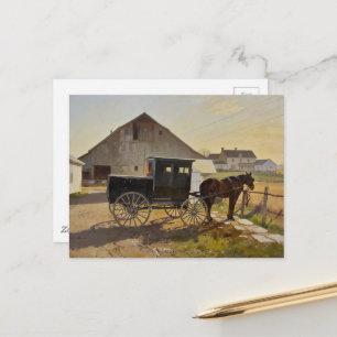 Amish paard-en-buggy-schilderij briefkaart