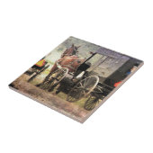 Amish Paard en Buggy Tegeltje (Zijkant)