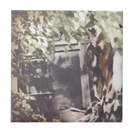 Amish-paard Tegeltje (Voorkant)