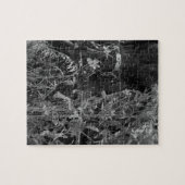 Amish Paard Zwart en Wit Grunge Legpuzzel (Horizontaal)