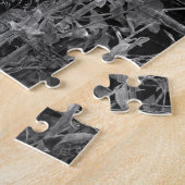 Amish Paard Zwart en Wit Grunge Legpuzzel (Zijkant)