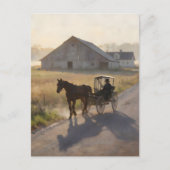 Amish Paarden Schilderij Briefkaart (Voorkant)