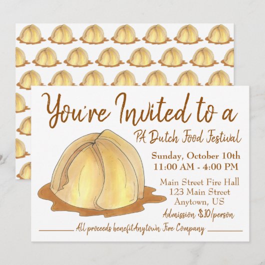 Amish Pennsylvania PA Dutch Food Festival Dumpling Kaart (Voorkant / Achterkant)
