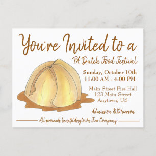 Amish Pennsylvania PA Dutch Food Festival Dumpling Uitnodiging Briefkaart